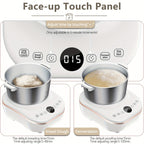 Electric Dough Maker 5.2Qt 250W 304 Stainless Steel Bowl with Ferment Function - Automatic Kneading Machine for Bread, Pizza, Pasta, Roti, Dumplings - Adjustable Time, 3 Modes, Home Kitchen