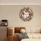 18 Inch Spring Summer Welcome Wreath for Front Door – Artificial Berry & Floral Decor with Welcome Sign, All Season Wall & Window Hanging, Mother's Day & Graduation Gift