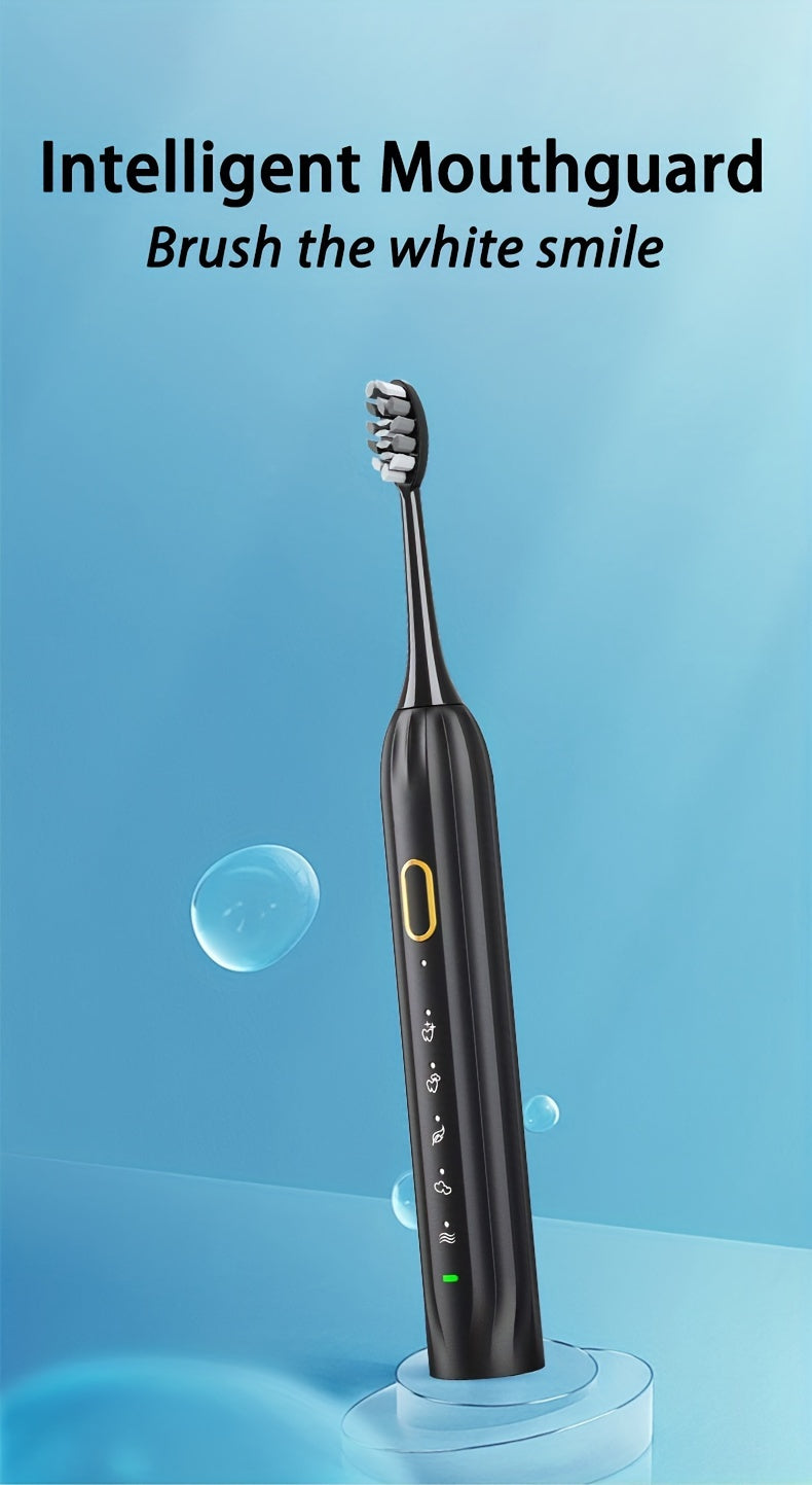 IPX8 Sonic Electric Toothbrush USB Rechargeable 5 Brush Heads Metal Shaft Smart Timer Couple Set for Adults Men Women