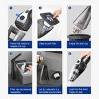 Cordless Handheld Vacuum Cleaner – Lightweight, Powerful Suction, Large Capacity & Rechargeable, Deep Cleaning for Home, Kitchen, Car & Office | 6 Colors