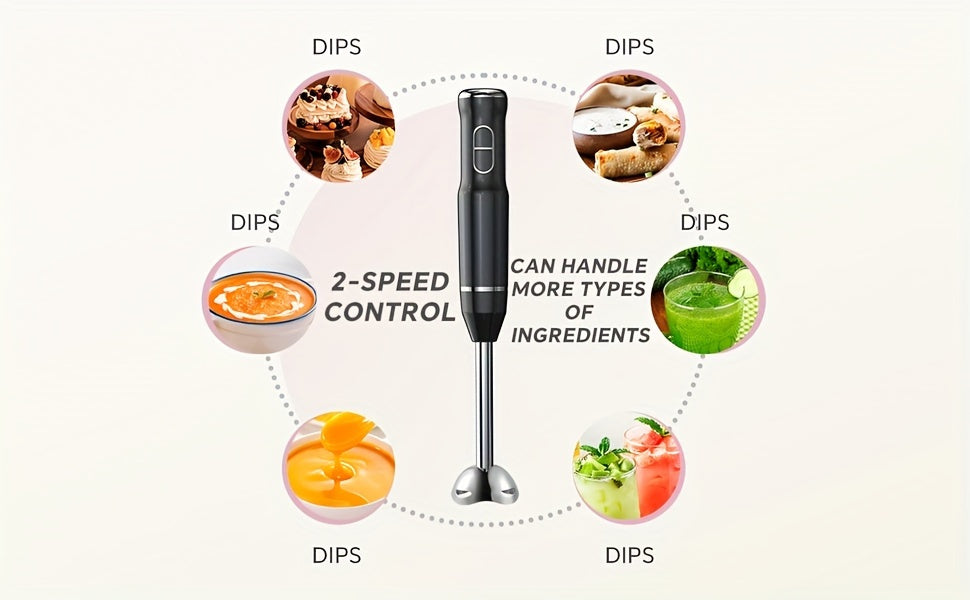 400W Immersion Hand Blender Stick Mixer with 304 Stainless Steel Blades, 2 Speeds & Turbo Mode, Detachable Base – 5-in-1 Set Available, Perfect for Soups, Smoothies, Purees & Baby Food