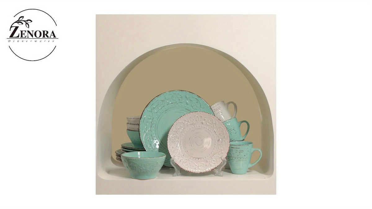32 Piece White Porcelain Dinnerware Set Embossed Flower Microwave Dishwasher Oven Safe Plates Bowls Service for 8 Wedding Anniversary Gift