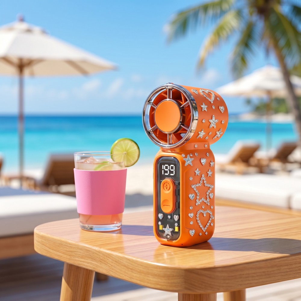 Handheld Mini Fan USB Rechargeable 199-Speed Portable Pocket Fan – Transparent High-Speed Personal Fan for Outdoor, Travel & Summer Cooling
