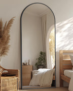 Arched Floor Mirror Full Length 58x18 Inch – Freestanding Leaning or Wall-Mounted Full Body Mirror with Rustproof Stand, Modern Arch Design for Bedroom, Living Room & Cloakroom