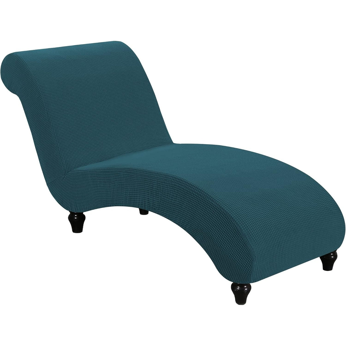 Chaise Lounge Cover Stretch Slipcover – Jacquard Lattice Fabric, Soft Machine Washable Chair Cover with No or Double Armrests for Living Room Bedroom, 11 Colors