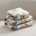 3D Embroidered Floral Bird Pillowcase – Colorful Spring Summer Decorative Cushion Cover for Sofa, Bedroom & Living Room, 2 Size Options, 1pc