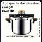 Stainless Steel Pressure Cooker Fast Cooking with One-Touch Locking Lid, Safety Valve & Pressure Gauge – Induction & Gas Compatible for Indoor Outdoor Use