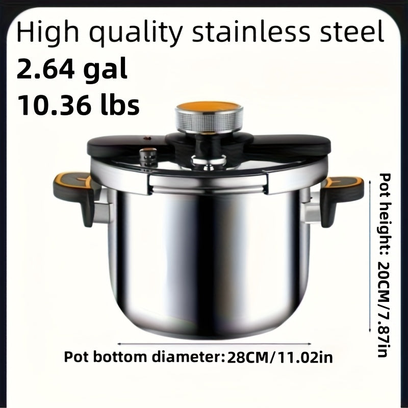 Stainless Steel Pressure Cooker Fast Cooking with One-Touch Locking Lid, Safety Valve & Pressure Gauge – Induction & Gas Compatible for Indoor Outdoor Use