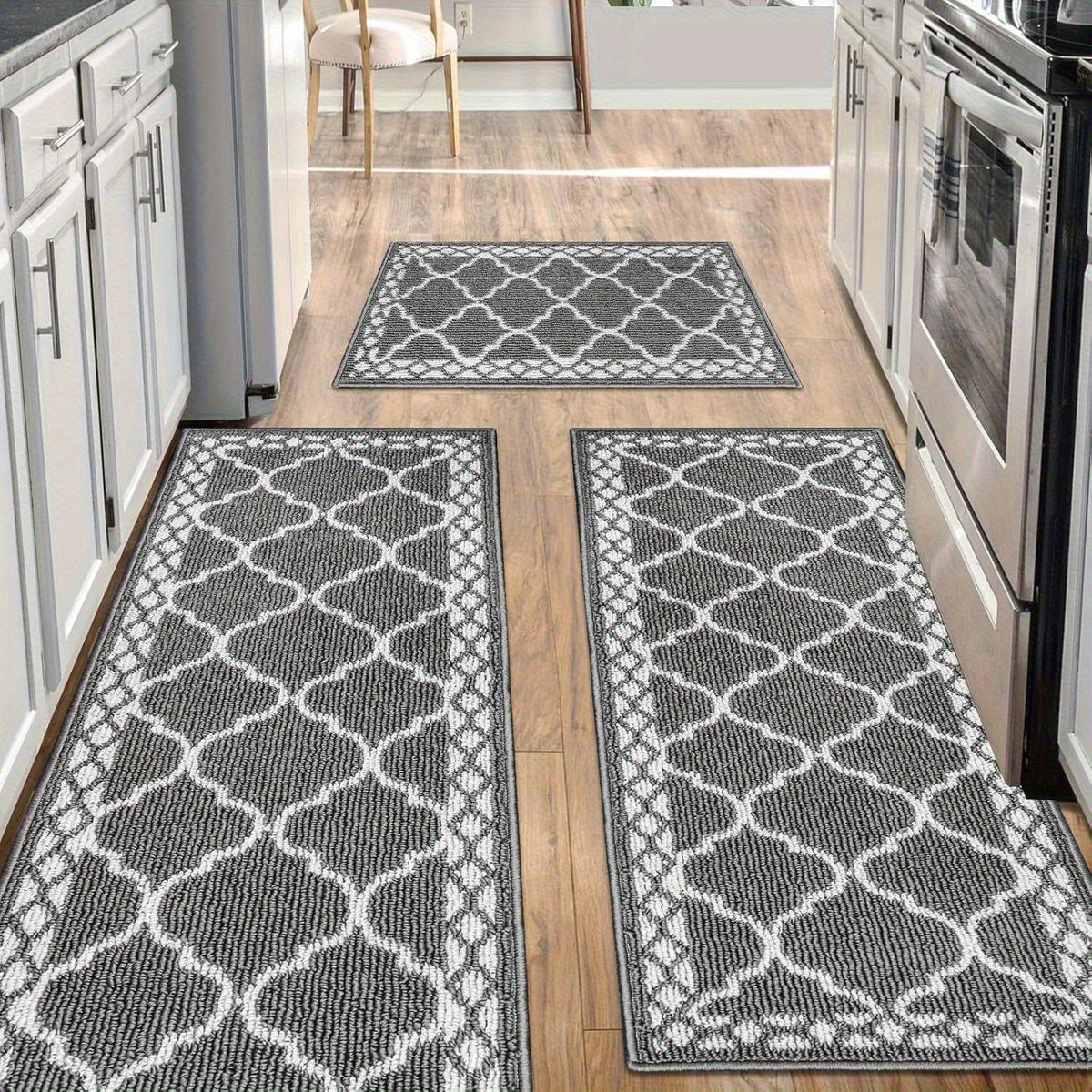 Kitchen Mat Flannel Soft Comfort Non-Skid Washable Farmhouse Floor Mat – Anti-Fatigue Kitchen Rug for Bathroom, Entryway & Indoor Use | Multiple Sizes