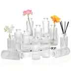 Striped Bud Vases Set of 12 24 36 Modern Mini Clear Flower Vases for Wedding Centerpieces Birthday Anniversary Party Table Decor – Mother's Day Vase Set