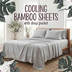 Bamboo Fiber 4-Piece Bedding Set Hypoallergenic Temperature Regulating Deep Pocket - Wrinkle Free All Season Bed Set Twin Full Queen King 12 Colors