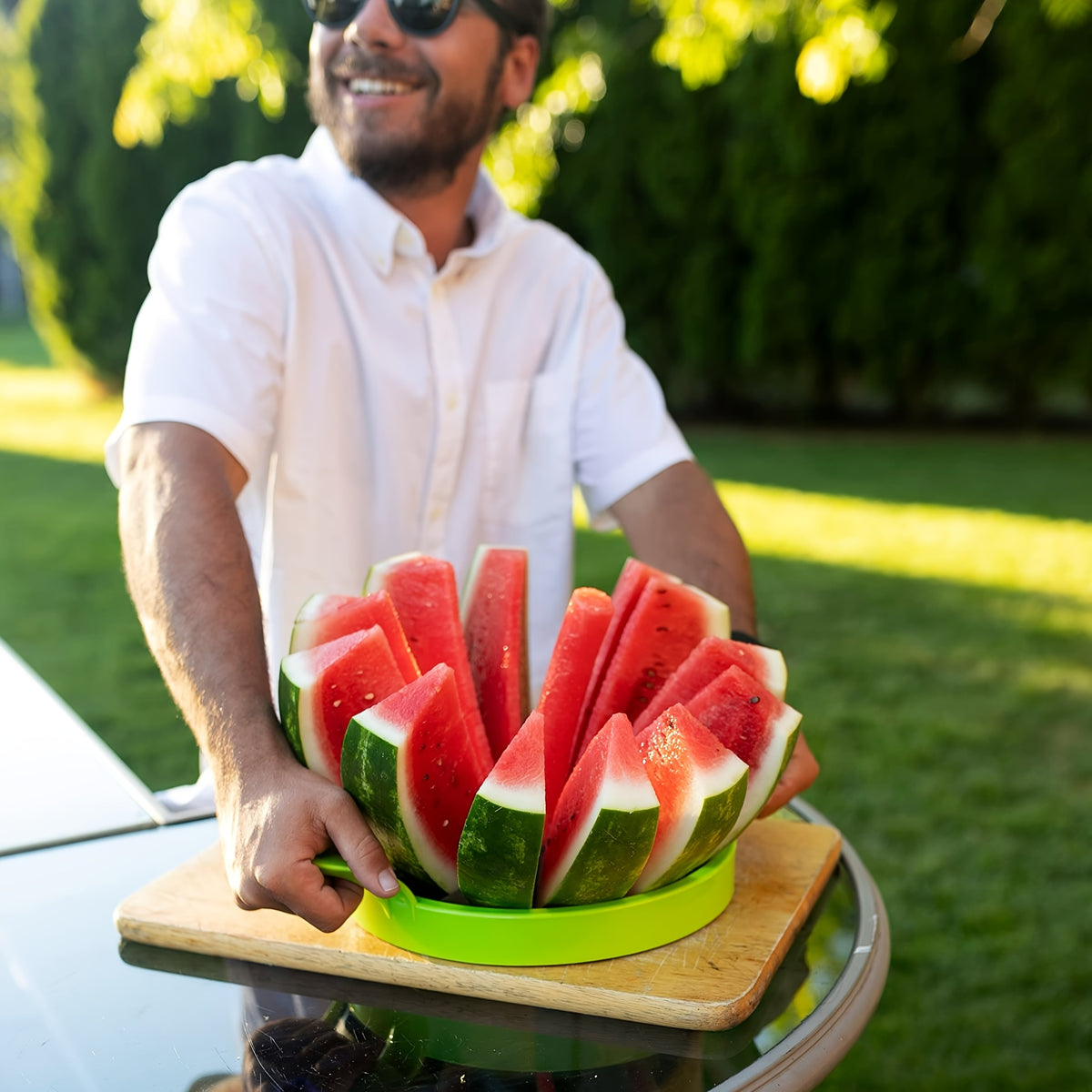 Watermelon Cutter Stainless Steel - Creative Reusable Fruit Separator Slicer Tool for Easy Cutting, Serving & Kitchen Prep