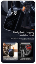 Portable Tire Inflator Cordless Air Compressor – 100W Digital Display, 4000mAh USB-C Fast Charge, 5 Modes, Multi-Nozzle, for Car Motorcycle Bicycle Tires & Sports Balls, 6 Colors