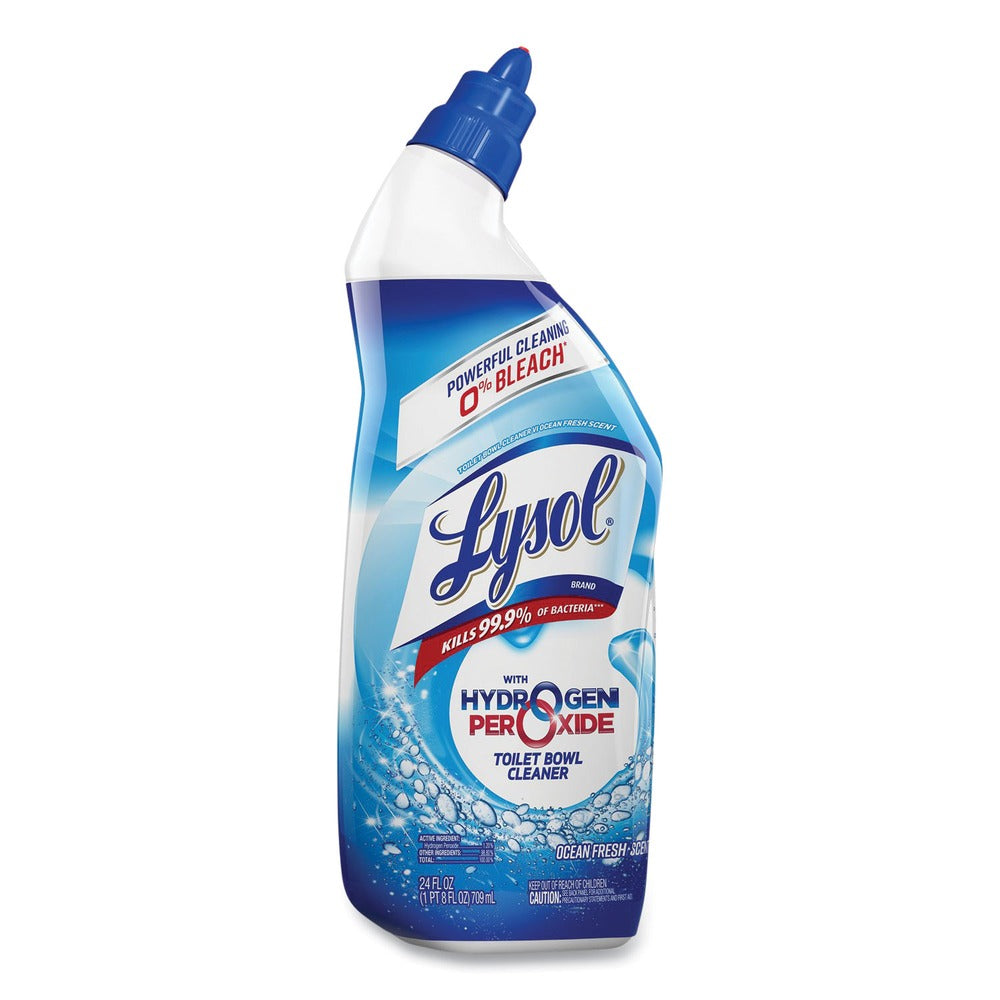 Lysol Toilet Bowl Cleaner with Hydrogen Peroxide 24 oz Bottle Ocean Fresh Scent – Kills 99.9% Germs, Bleach-Free Formula