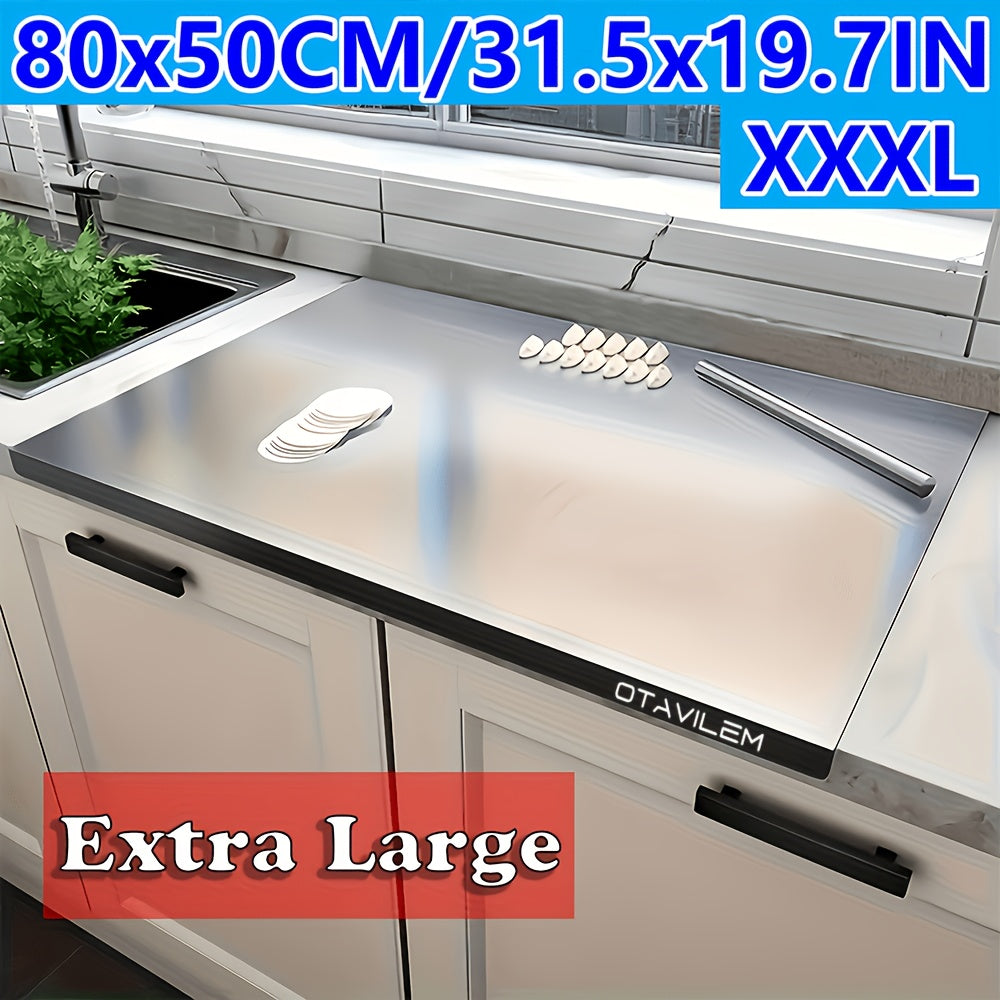 Stainless Steel Cutting Board Extra Large - Multiple Sizes, Easy-Clean Metal Chopping Board for Kitchen Prep, Multipurpose Non-Porous Cutting Surface for Meat, Vegetables & Bread