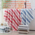 8-Piece Hotel-Quality Striped Bath Towel Set – Lint-Free Super Absorbent Two-Color Towels | 2 Large Bath Towels, 2 Medium Bath Towels & 4 Washcloths