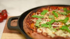 Pre-Seasoned Cast Iron Skillet 14 Inch Dual Loop Handles Nonstick Pizza Pan BBQ Pancake Griddle Oven Stovetop Grill Campfire Safe Even Heating