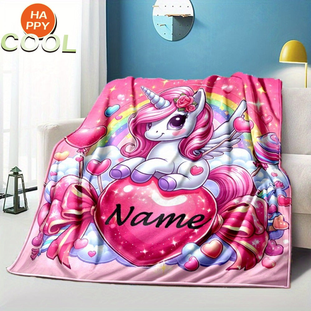 Unicorn Flannel Blanket – Soft Warm Digital Print Fleece Plush Throw for Kids | Machine Washable, Hypoallergenic | 30”×40” | 5 Designs
