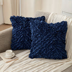 3D Ruffle Farmhouse Throw Pillow Covers Set of 2 – Handcrafted Cushion Pillowcase with Zipper, Soft Polyester, Multiple Colors & Sizes for Sofa Bed Couch Home Decor