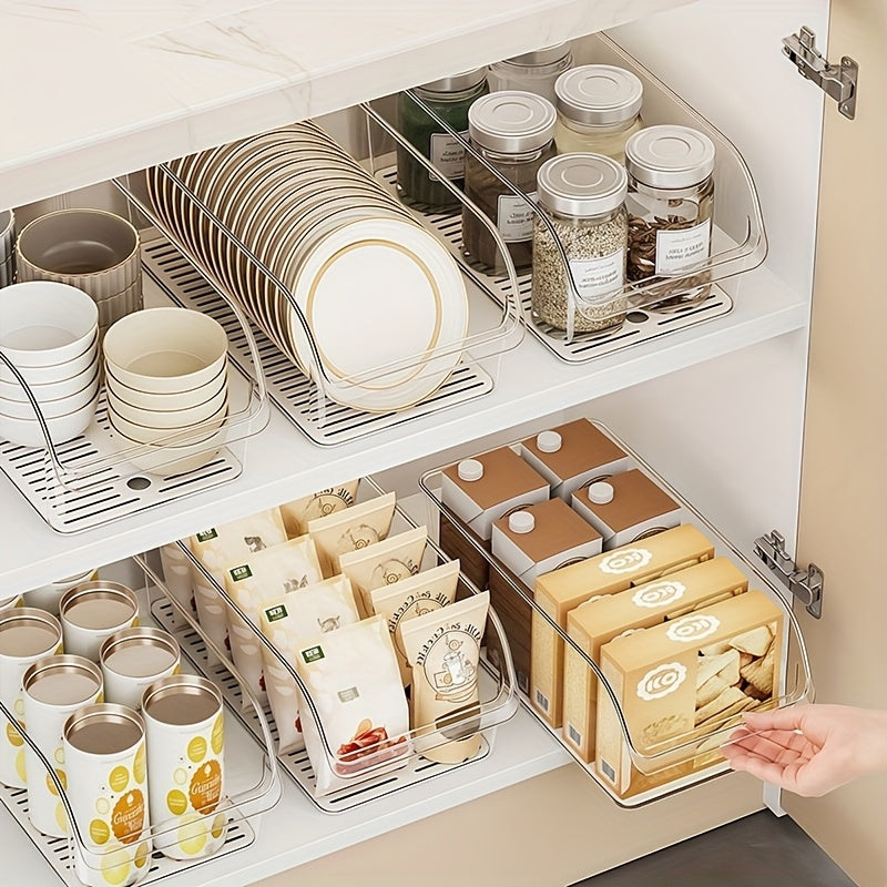 Clear Plastic Storage Bins Set of 3 or 6 – Stackable Transparent Organizer Containers for Cosmetics, Snacks, Beverages & Face Masks | Multi-Size for Pantry, Refrigerator, Bathroom & Vanity Countertop