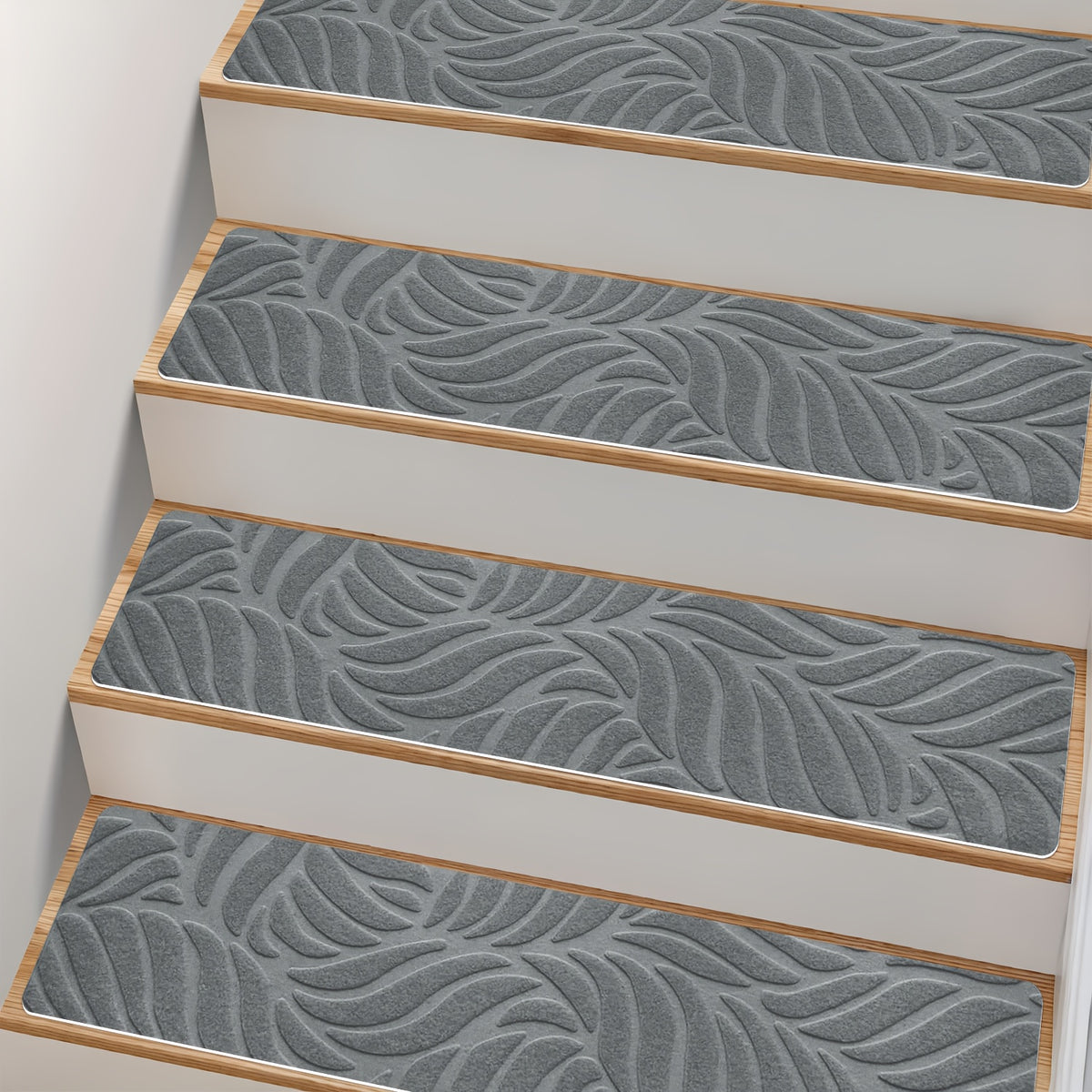 Non-Slip Stair Treads Self-Adhesive 4mm TPR Stair Mats for Hardwood Floors Indoor Stairs Carpet Pads 6pcs or 15pcs Set