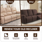 8-Piece Recliner Slipcover Set for 3-Seat Sofa – Flexible Soft Slide Sleeve Furniture Protector with Pocket, Stretch Couch Cover for Living Room, Office & Sofa Chair