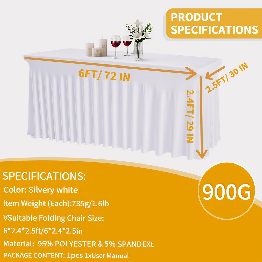 Rectangle Tablecloth with Skirt Wrinkle-Resistant Table Cover for Weddings Birthdays Graduations Black White Red 1 2 4 8 Pcs