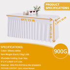 Rectangle Tablecloth with Skirt Wrinkle-Resistant Table Cover for Weddings Birthdays Graduations Black White Red 1 2 4 8 Pcs