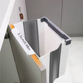 Foldable Wall Mounted Trash Can 2.64 Gallon Space Saving Large Capacity for Kitchen Bathroom Bedroom Office Car RV Multi Use No Lid White Gray