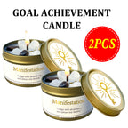 Manifestation Candle – Scented Soy Wax Candle with Golden Crystal & Guidance Card, 3oz, 12+ Hr Burn, for Focus, Meditation & Yoga | Abundance & Law of Attraction Gift for Women (1 or 2 Pack)