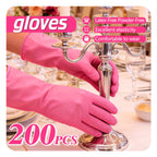 Disposable Gloves Rose Pink Stain Resistant Waterproof Soft Comfortable Wrist for Daily Cleaning Kitchen Restaurant Pet Care Beauty Hairdressing M L 50 100 150 200 Count