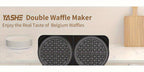 Double Belgian Waffle Maker 6-Inch 1400W – Stainless Steel with Nonstick Plates, Adjustable Temperature & Cool-Touch Handles