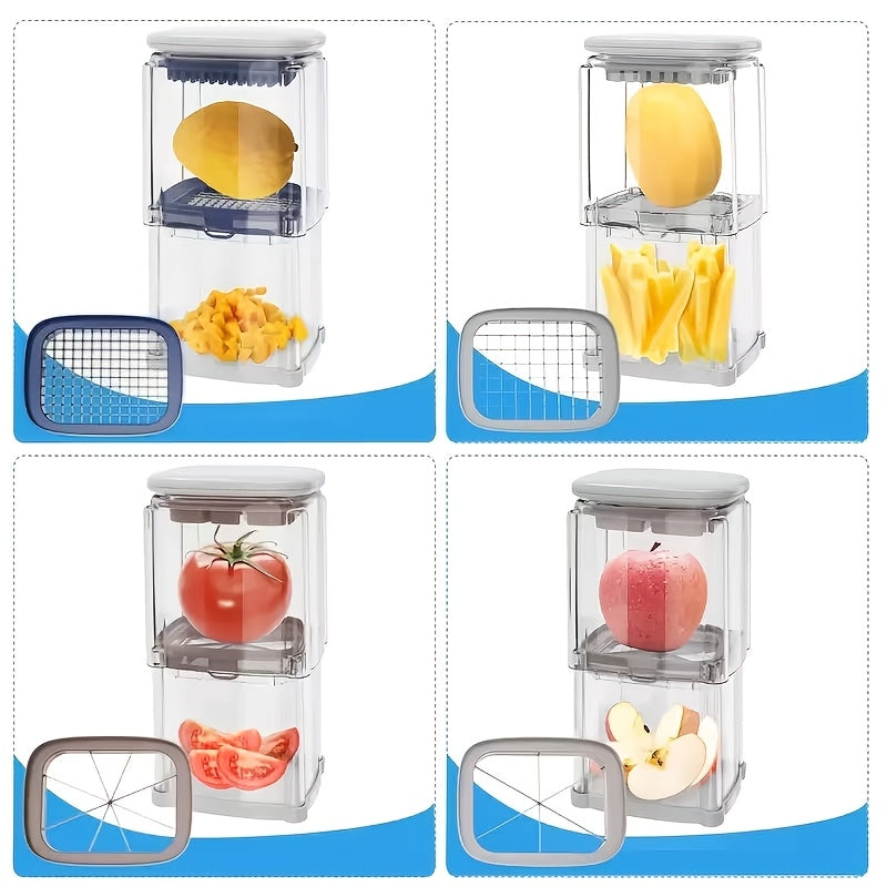 4-Blade Stainless Steel Vegetable Grater & Fruit Slicer Multifunctional Mandoline Cutting Tool – Slice Carrots, Cucumbers, Cabbage, Onions, Beans, Fruits & Cheese with Ease