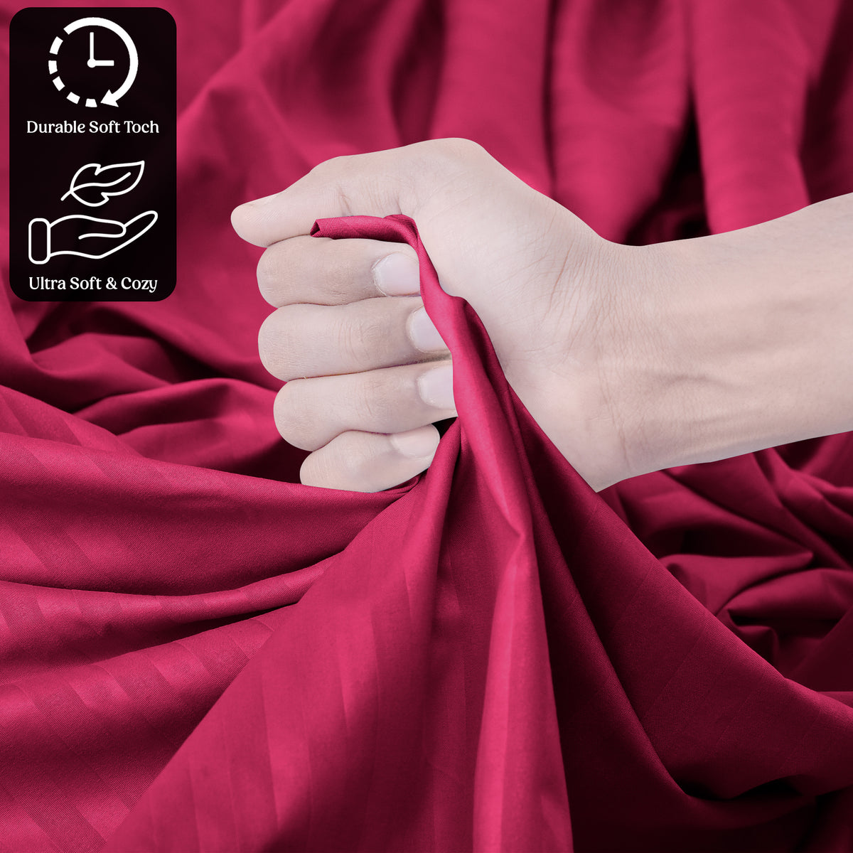 Luxury Striped Bed Sheet Set 3 or 4 Pcs – Hotel-Quality Deep Pocket 16", Extra Soft Breathable Cooling Sheets, Wrinkle & Fade Resistant, Twin Twin XL Full Queen King Cal King, 11 Colors