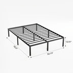 Metal Platform Bed Frame with Steel Slat Support | No Box Spring Needed | Under-Bed Storage | Easy Assembly | Noise-Free | Black | Twin Full Queen King