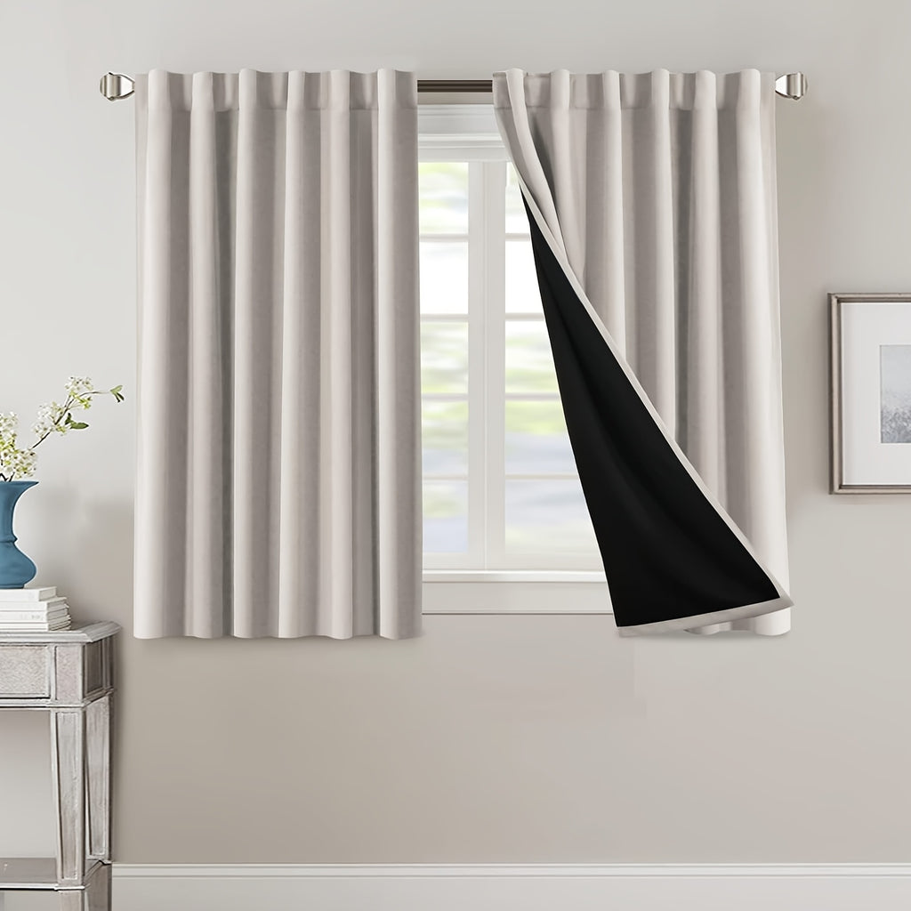 Blackout Curtains 2 Panels 100% Room Darkening 96 Inch Long – Triple Weave Thermal Insulated Back Tab & Rod Pocket Window Drapes for Bedroom & Living Room