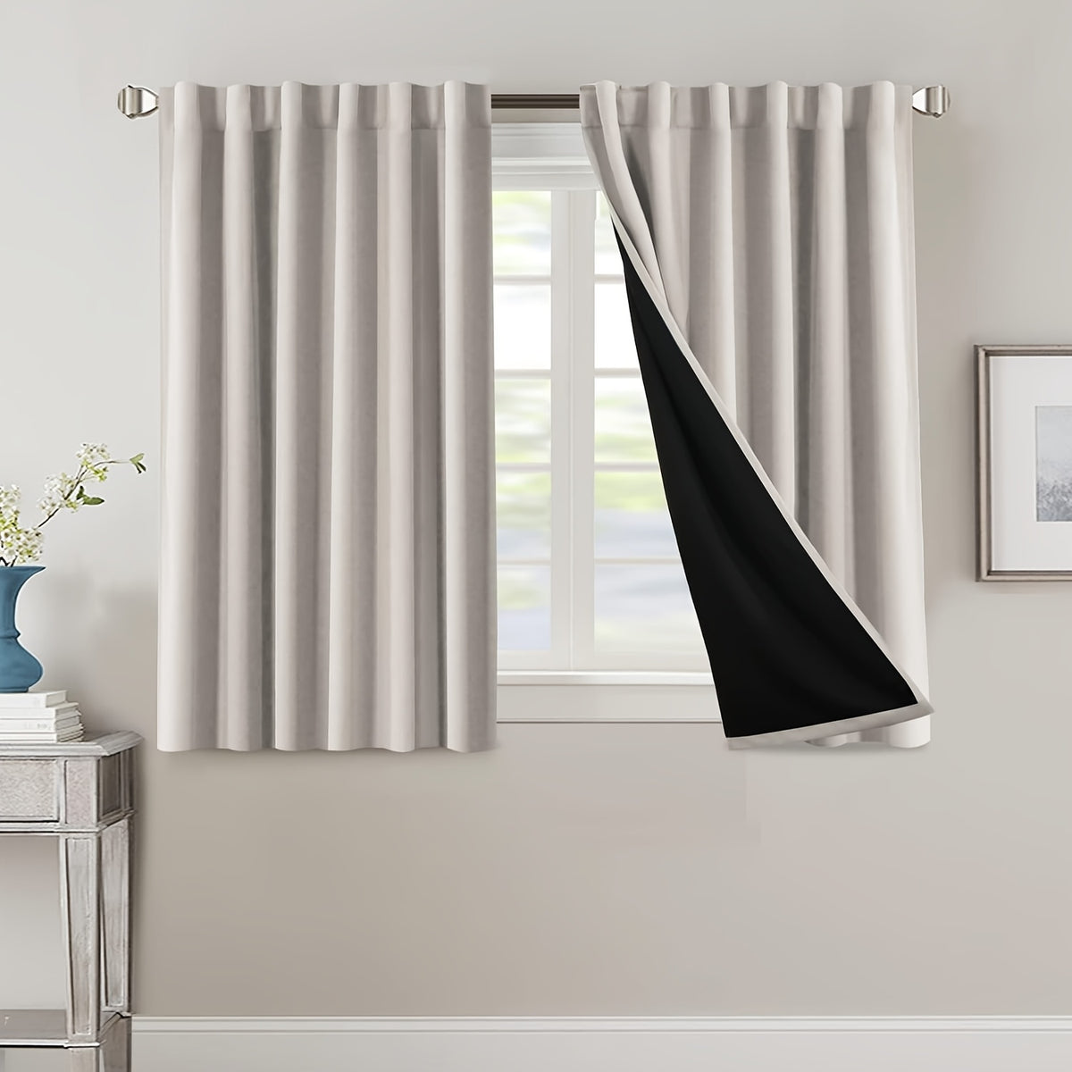 Blackout Curtains 2 Panels 100% Room Darkening 96 Inch Long – Triple Weave Thermal Insulated Back Tab & Rod Pocket Window Drapes for Bedroom & Living Room