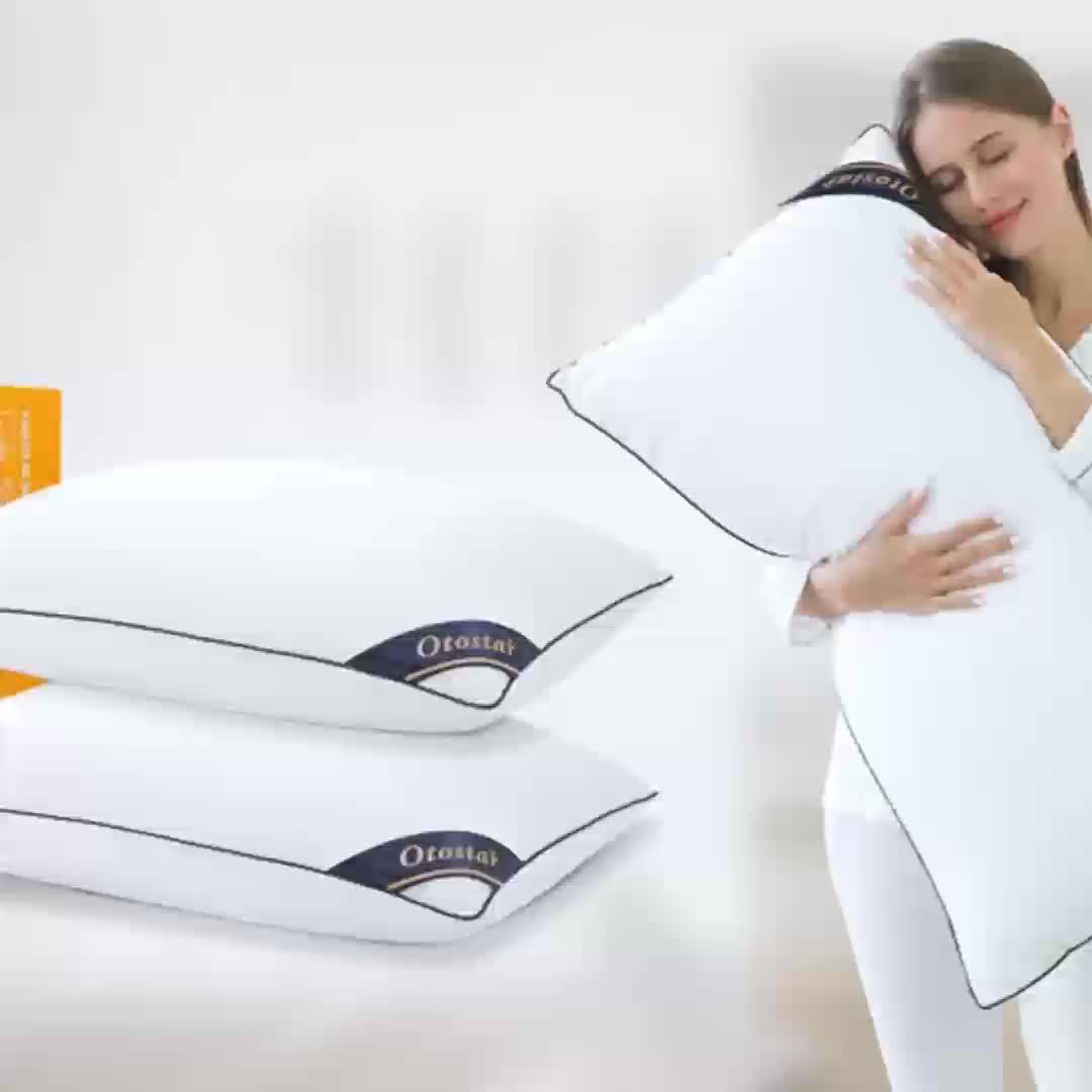 Firm Supportive Sleep Pillows Set 2/4 Pack – Hotel-Grade Cool-Touch, Soft Fiber Fill, Back Stomach Side Sleeper Pillow Standard Queen King