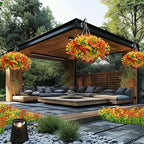 8-Pack Artificial Autumn Chrysanthemum Bouquets – UV-Resistant Non-Fading Faux Orange Fall Flowers for Home, Porch, Garden & Wedding Decor, Indoor Outdoor All-Season Decoration