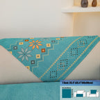 Embroidered Chenille Sofa Slipcover Bohemian Geometric Floral Pattern | Non-Slip Machine Washable Couch Cover for 1-2-3-4 Seater with Armrest & Pillow Cover Options, 6 Colors