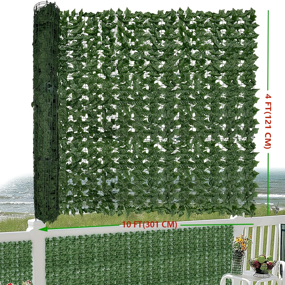 UV Resistant Artificial Ivy Privacy Fence Screen Faux Hedge Wall Panels Fake Ivy Vine Leaf Green Backdrop for Outdoor Garden Patio Balcony Backyard Indoor Decor Multiple Sizes