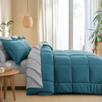 Bed in a Bag Queen 7 Piece Fluffy Comforter Set – Ultra-Soft Microfiber Bedding with Comforter, Fitted Sheet, Flat Sheet & 4 Pillowcases, Hypoallergenic Breathable All Season Bedding Gift for Her