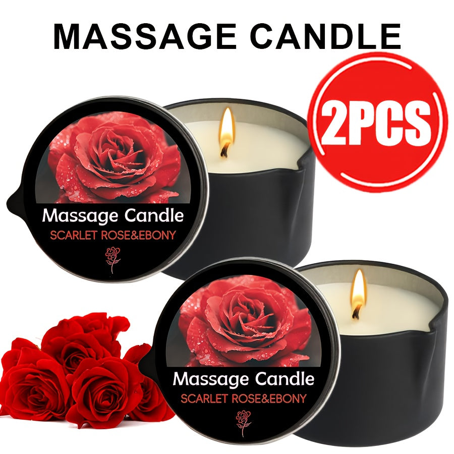 2-in-1 Soy Wax Massage Oil Candle Essential Oil Scented Warm Moisturizing Body Lotion Luxury Spa Candle Gift Set for Women Nail Salon Pedicure Wedding Christmas Valentine 1pc 2pc 6pc 17 Scents