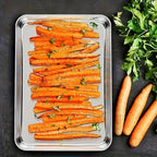 Stainless Steel Baking Tray Set with Cooling Rack & Mesh Basket - 12.5x8.6 Inch Cookie Sheet for Oven Baking, BBQ, Roasting & Vegetable Prep, Multi-Use Kitchen Set for Holiday Cooking