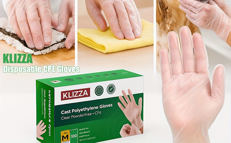 Disposable Food Grade Gloves 2000pcs Bulk Case – CPE Powder-Free Latex-Free Thick Non-Slip Kitchen Gloves for Cooking, Food Prep, Baking & Catering – Sizes S/M/L/XL