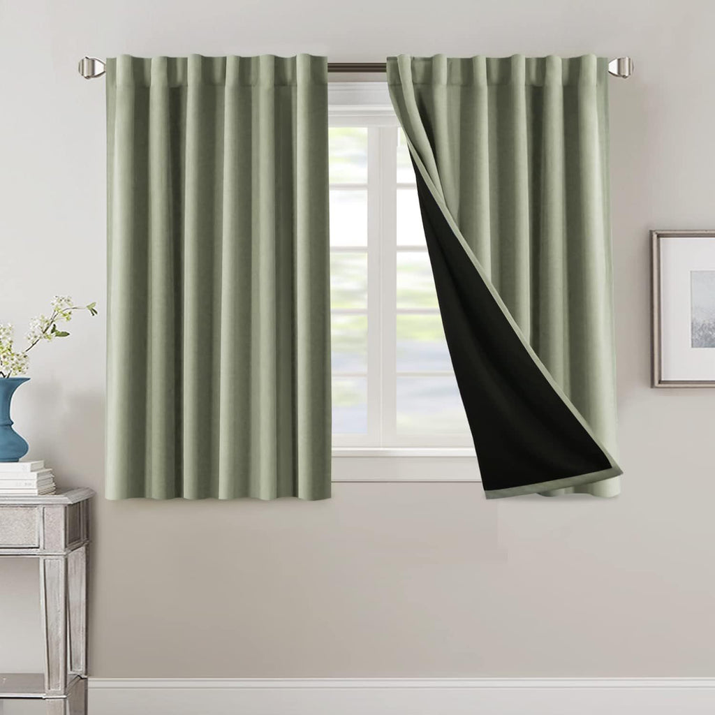 Blackout Curtains 2 Panels 100% Room Darkening 96 Inch Long – Triple Weave Thermal Insulated Back Tab & Rod Pocket Window Drapes for Bedroom & Living Room