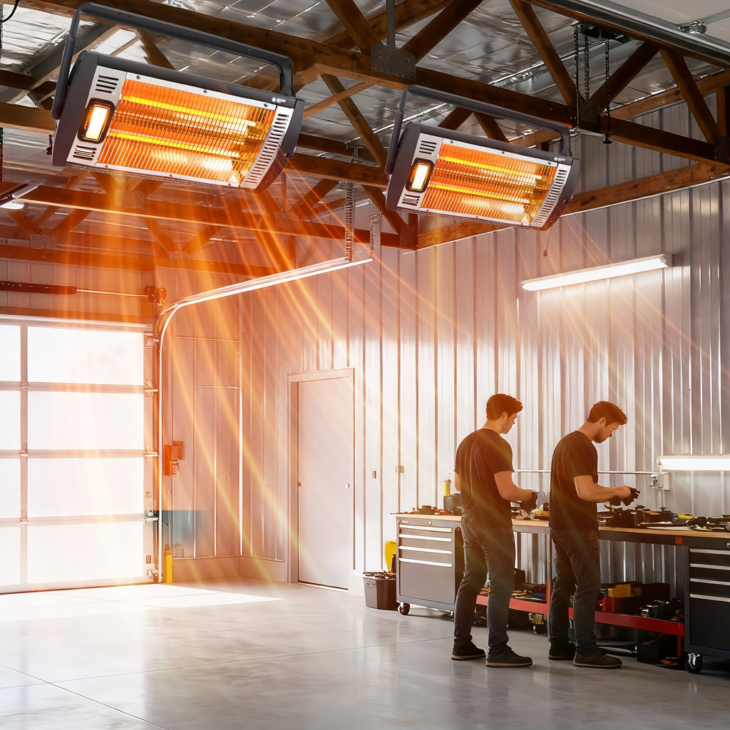 Ceiling Mounted Garage Heater 1500W Electric Radiant Space Heater with 90° Rotation for Garage Shop Large Room and Patio