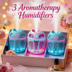 Mini Diffuser Set 3pcs Aromatherapy Humidifier Odor Eliminator Cool Mist for Car Bedroom Dorm No Filter Low Voltage Gift for Women