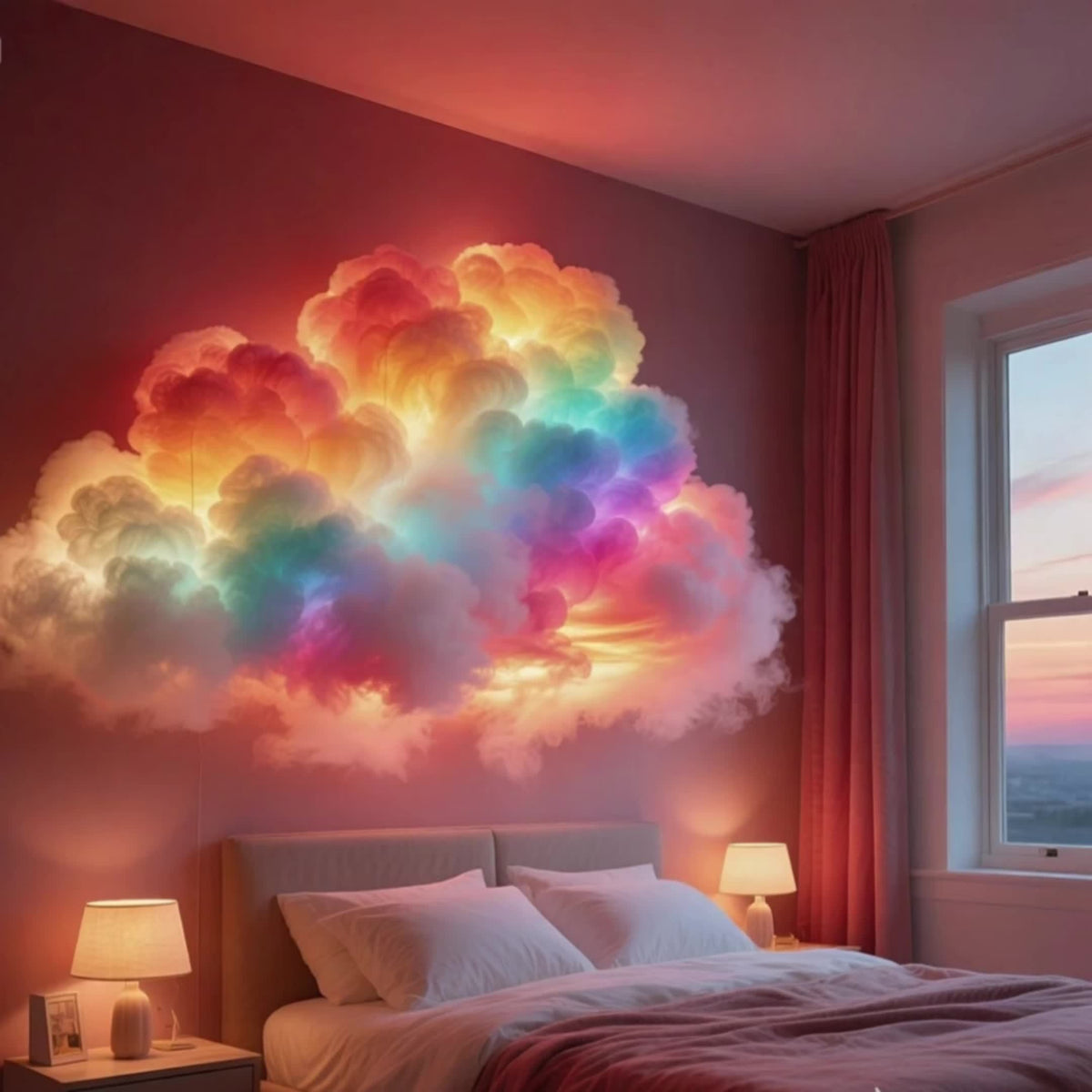 3D RGB LED Cloud Lamp Color Changing Night Light with Lightning Effects Mood Lighting for Bedroom Gaming Room Party Club Decoration