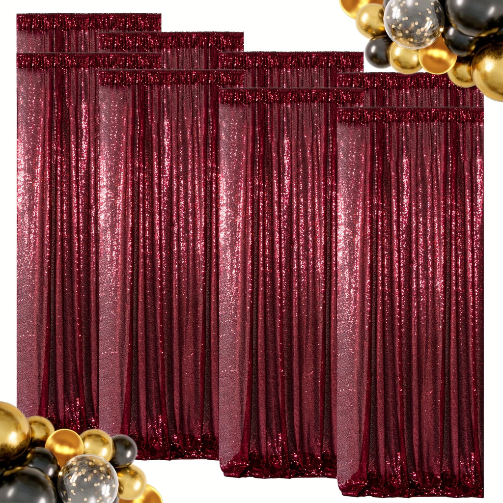 Sequin Backdrop Curtains – Glitter Party & Wedding Background Panels, 2ft×8ft per Panel, 4/6/8 Panel Sets, 29 Colors for Birthday, Stage, Bridal & Event Decor